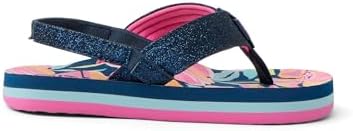 REEF Girls ToddlerLittle Kid Ahi Beach Flip Flop, Soft Cushion Footbed, Water Friendly Navy Floral