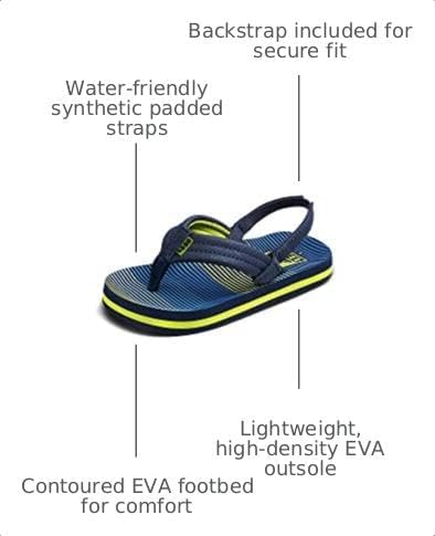 REEF Boys ToddlerLittle Kid Ahi Beach Flip Flop, Soft Cushion Footbed, Water Friendly Aqua Green Stripe