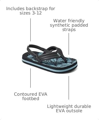 REEF Boys ToddlerLittle Kid Ahi Beach Flip Flop, Soft Cushion Footbed, Water Friendly Aquifer Palm