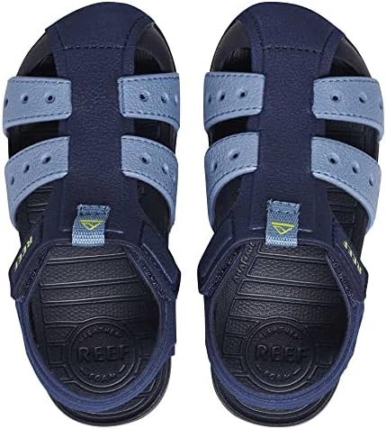 REEF Kids' Water Beachy Fisherman Sandals GreyOceanLime