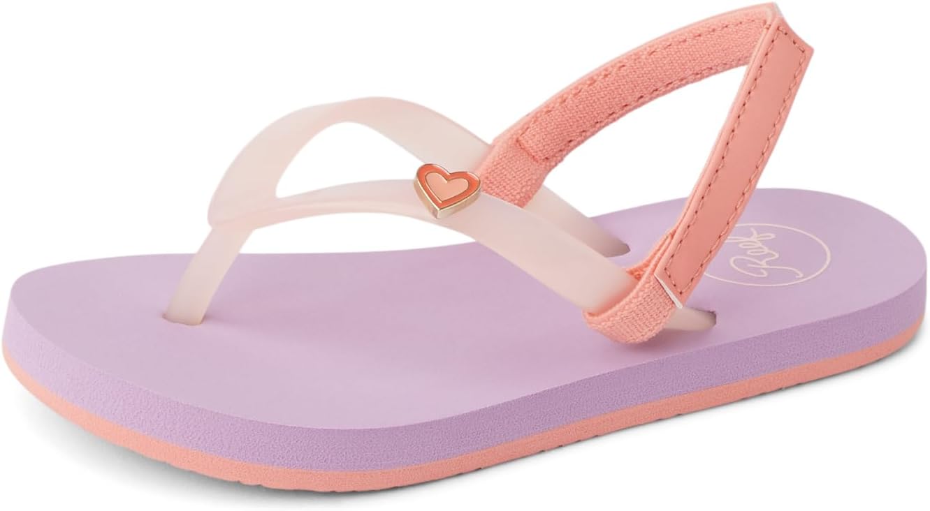 Reef Girls' Little Charming Backstrap Flip Flop Sandals LavenderCoral