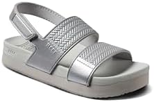 REEF Girls ToddlerLittle Kid Water Vista Platform Sandal, Water Friendly, Adjustable Strap Silver