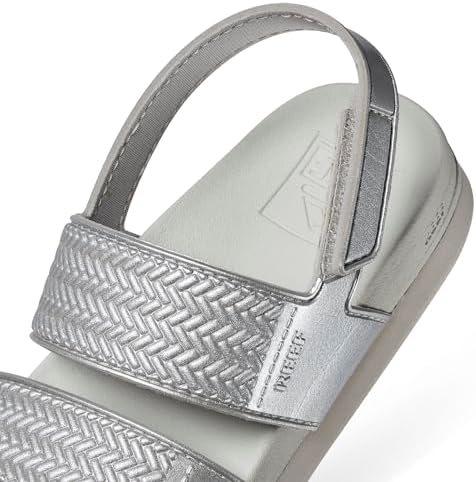 REEF Girls ToddlerLittle Kid Water Vista Platform Sandal, Water Friendly, Adjustable Strap Silver