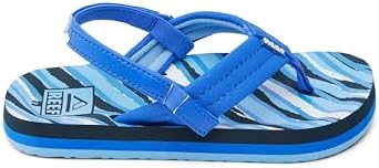 REEF Boys ToddlerLittle Kid Ahi Beach Flip Flop, Soft Cushion Footbed, Water Friendly Royal Stripe
