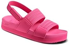 REEF Girls ToddlerLittle Kid Water Vista Platform Sandal, Water Friendly, Adjustable Strap Hot Pink