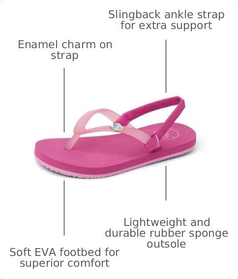 REEF Girls' ToddlerLittle Kid Charming Fuchsia Red