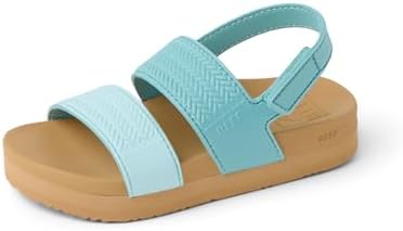 REEF Girls ToddlerLittle Kid Water Vista Platform Sandal, Water Friendly, Adjustable Strap Aqua Haze