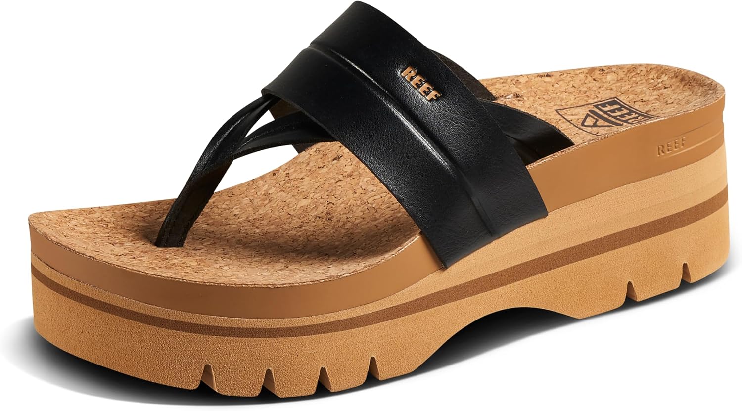 REEF Women's Vista Higher Savanah Platform Sandals BlackTan