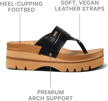 REEF Women's Vista Higher Savanah Platform Sandals BlackTan