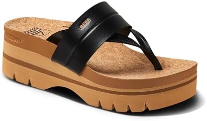 REEF Women's Vista Higher Savanah Platform Sandals BlackTan