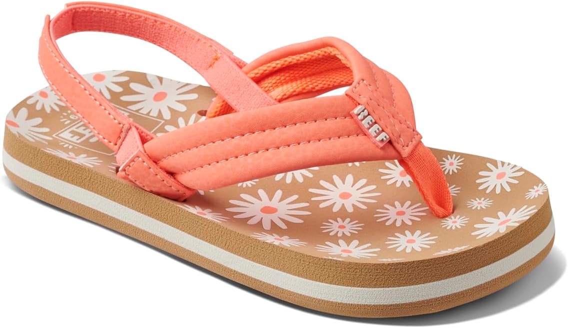 REEF Girls ToddlerLittle Kid Ahi Beach Flip Flop, Soft Cushion Footbed, Water Friendly Daisy