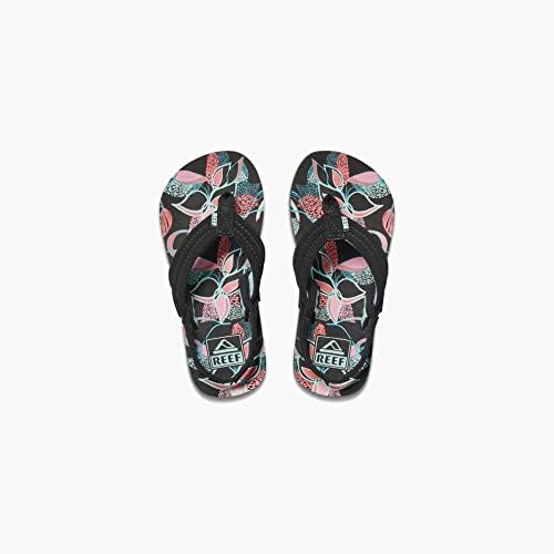 REEF Girls ToddlerLittle Kid Ahi Beach Flip Flop, Soft Cushion Footbed, Water Friendly Layered Floral