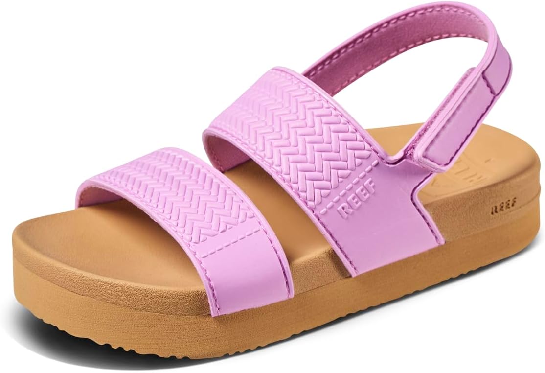 REEF Girls ToddlerLittle Kid Water Vista Platform Sandal, Water Friendly, Adjustable Strap Taffy