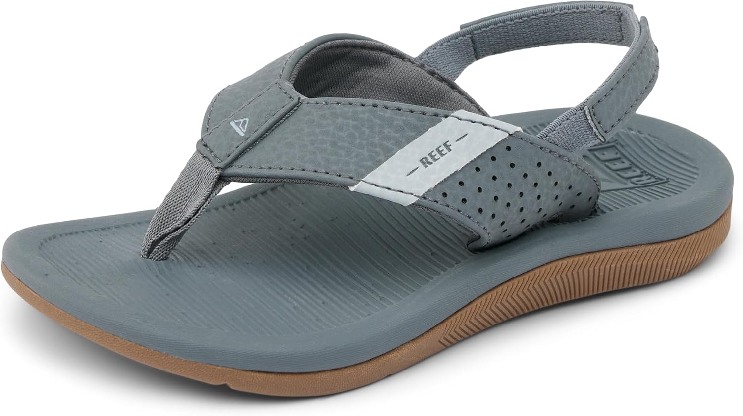 Reef ToddlerLittle Boys' Santa Ana Flip Flop, Super Soft and Supportive Footbed, Water Friendly, Backstrap, Grey, 9