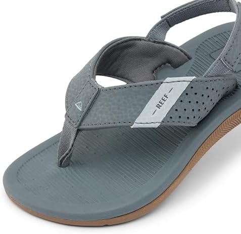 Reef ToddlerLittle Boys' Santa Ana Flip Flop, Super Soft and Supportive Footbed, Water Friendly, Backstrap, Grey, 9