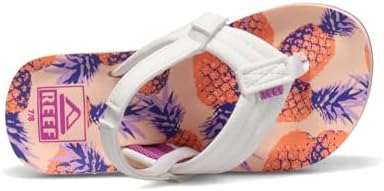 REEF Girls ToddlerLittle Kid Ahi Beach Flip Flop, Soft Cushion Footbed, Water Friendly Coral Pineapples