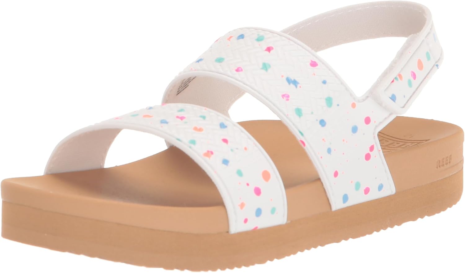 REEF Girls ToddlerLittle Kid Water Vista Platform Sandal, Water Friendly, Adjustable Strap Confetti