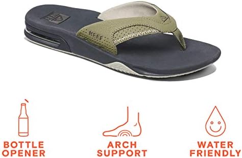 REEF Mens Sandals, Fanning Deep Olive