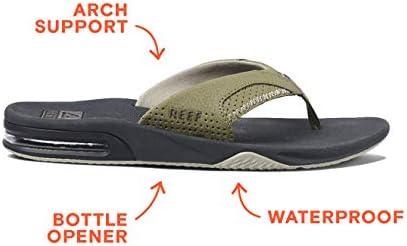 REEF Mens Sandals, Fanning Deep Olive