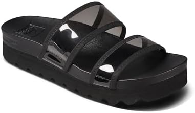 REEF Women's Vista Hi Energy Slide Sandal Black Transparent