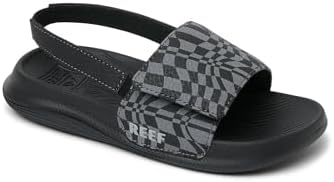 REEF Little Salty Boys Slide Black Swell Checker 9 C