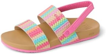 REEF Girls ToddlerLittle Kids Cushion Vista Sandal PinkMulti Raffia