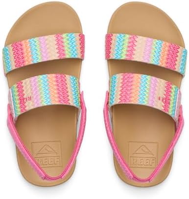 REEF Girls ToddlerLittle Kids Cushion Vista Sandal PinkMulti Raffia