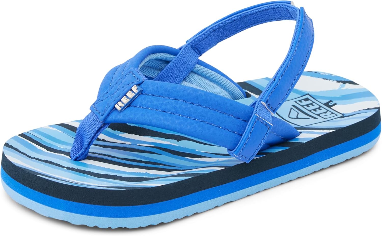 REEF Boys ToddlerLittle Kid Ahi Beach Flip Flop, Soft Cushion Footbed, Water Friendly Royal Stripe