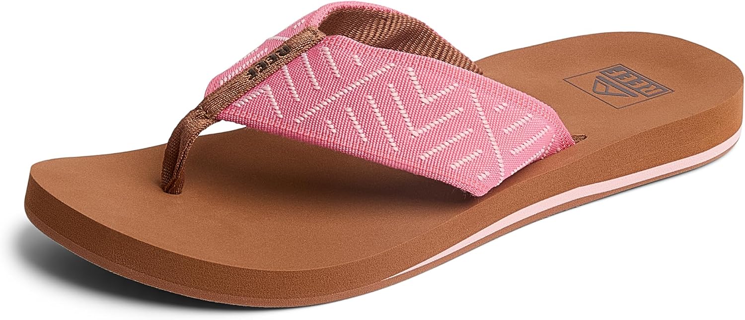 REEF Women's Sandals Spring Woven Flip Flops Strawberry Pink