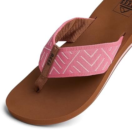 REEF Women's Sandals Spring Woven Flip Flops Strawberry Pink