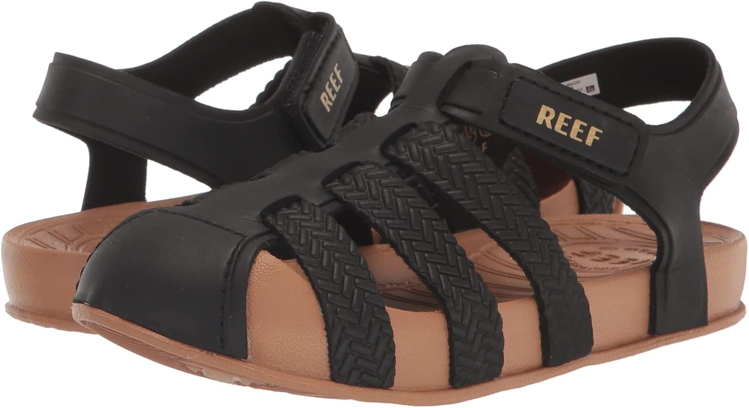 REEF Kids' Water Beachy Fisherman Sandals BlackTan