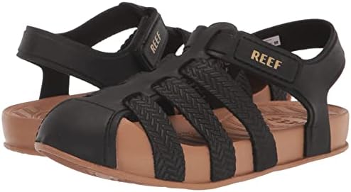 REEF Kids' Water Beachy Fisherman Sandals BlackTan