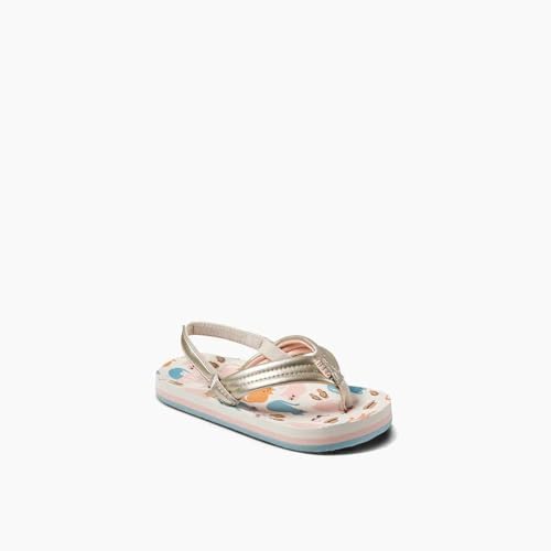 REEF Girls ToddlerLittle Kid Ahi Beach Flip Flop, Soft Cushion Footbed, Water Friendly Cool Cats