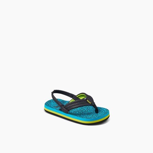 REEF Boys ToddlerLittle Kid Ahi Beach Flip Flop, Soft Cushion Footbed, Water Friendly Blue Coral