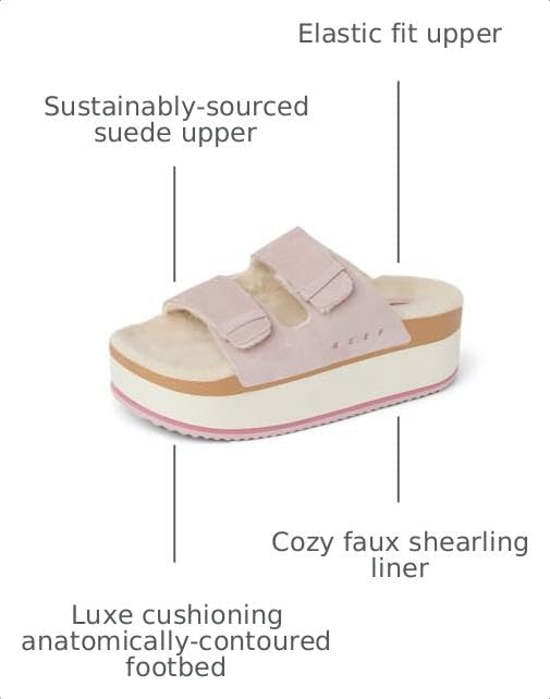 REEF Women's Ojai Ciara Platform Slides Pale Mauve