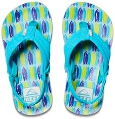 REEF Boys ToddlerLittle Kid Ahi Beach Flip Flop, Soft Cushion Footbed, Water Friendly Blue Fish