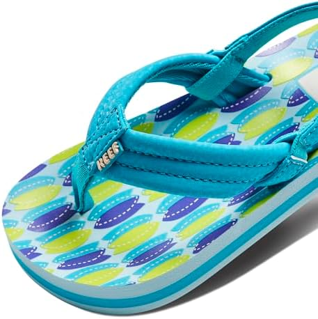 REEF Boys ToddlerLittle Kid Ahi Beach Flip Flop, Soft Cushion Footbed, Water Friendly Blue Fish