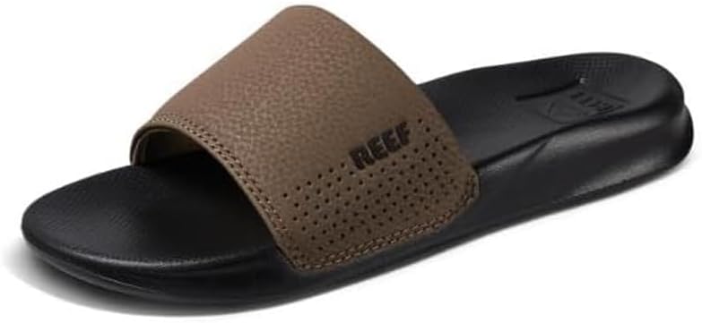 Reef Boys Kids One Slide Sandal Black-tan