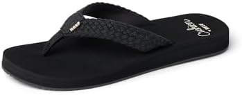 REEF Baja Maria Womens Flip Flop Sandal, Soft Cushion Footbed Black Braid