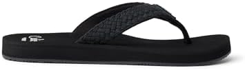 REEF Baja Maria Womens Flip Flop Sandal, Soft Cushion Footbed Black Braid
