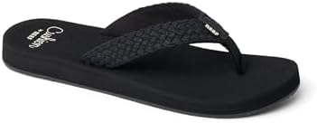 REEF Baja Maria Womens Flip Flop Sandal, Soft Cushion Footbed Black Braid