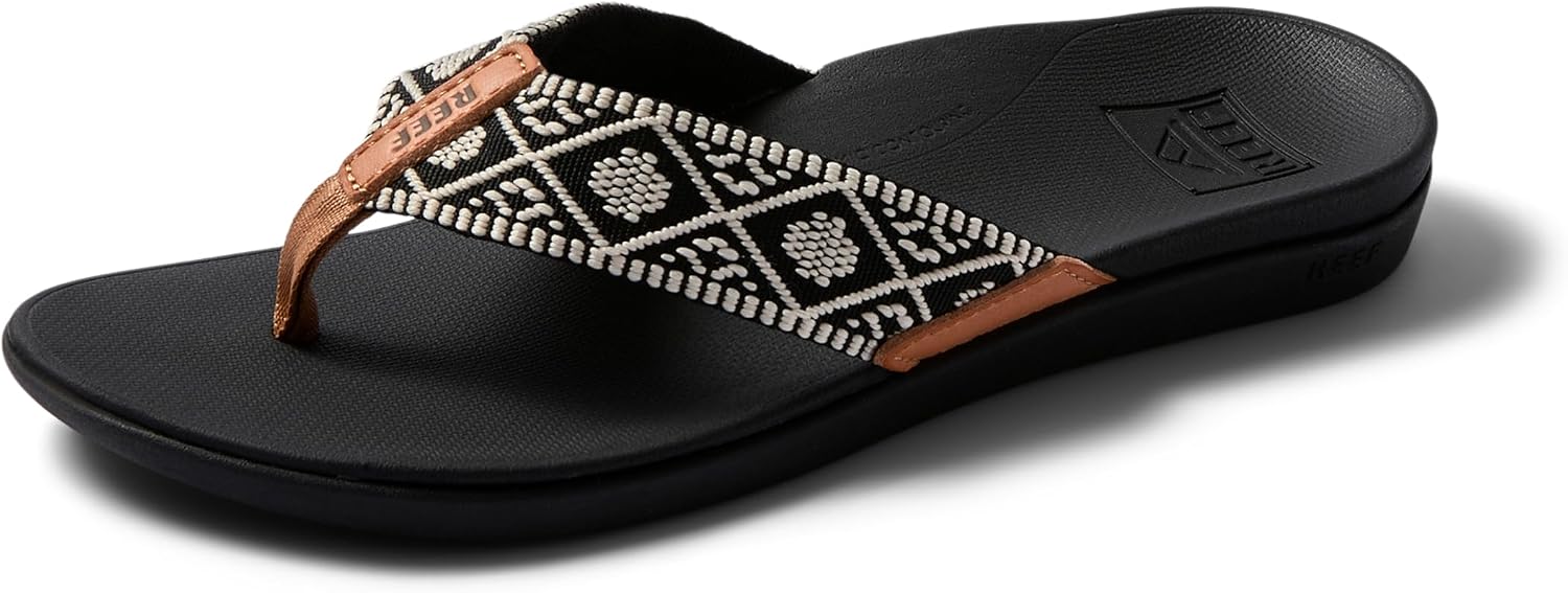 REEF Women's Orthotic Woven Sandals BlackWhite