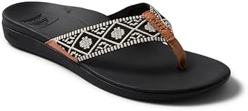 REEF Women's Orthotic Woven Sandals BlackWhite