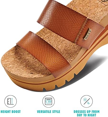 REEF Cushion Vista Higher Women's Platform Fashion Sandal, Arch Support, Ultra Soft Cushion Footbed Cognac