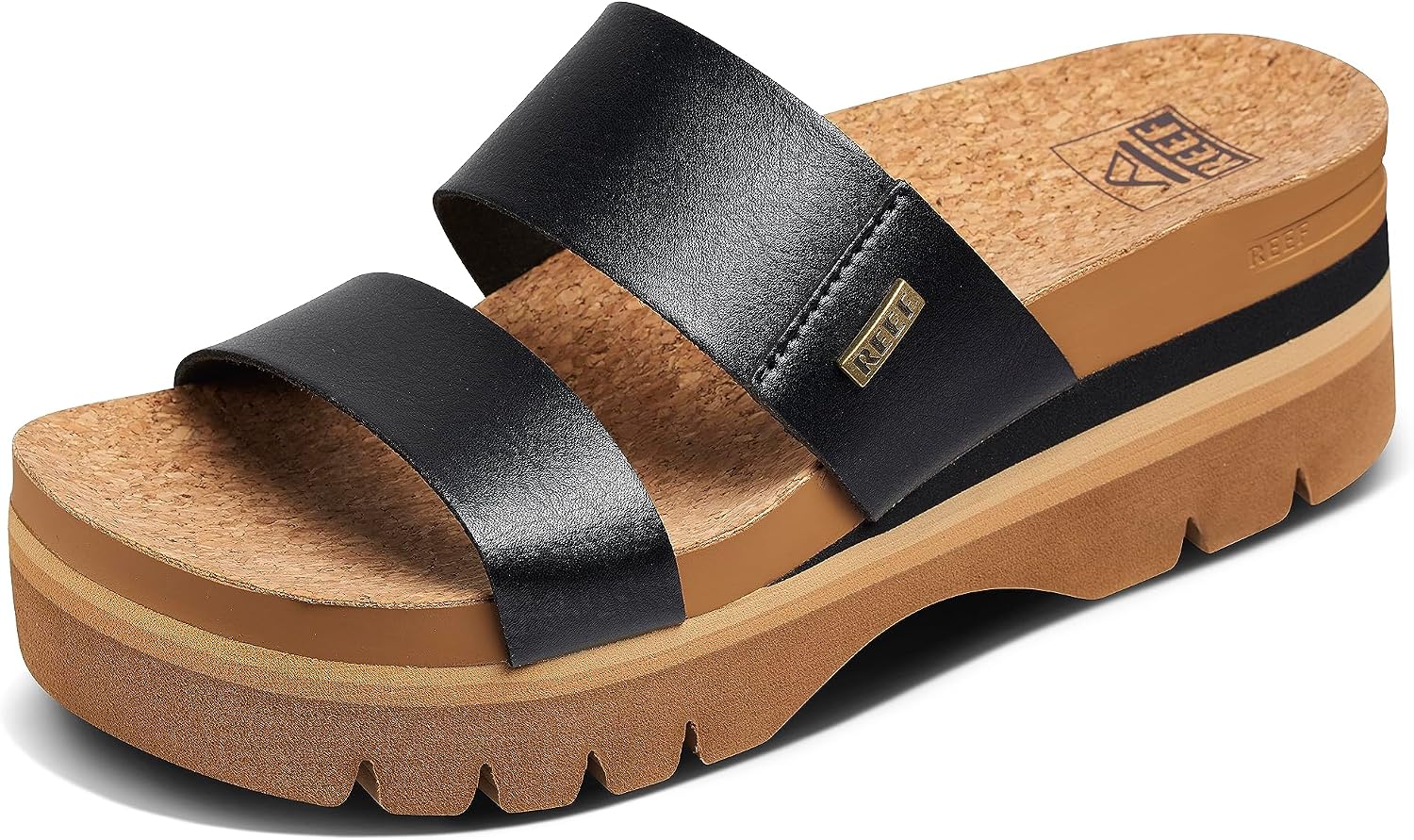 REEF Cushion Vista Higher Women's Platform Fashion Sandal, Arch Support, Ultra Soft Cushion Footbed Black