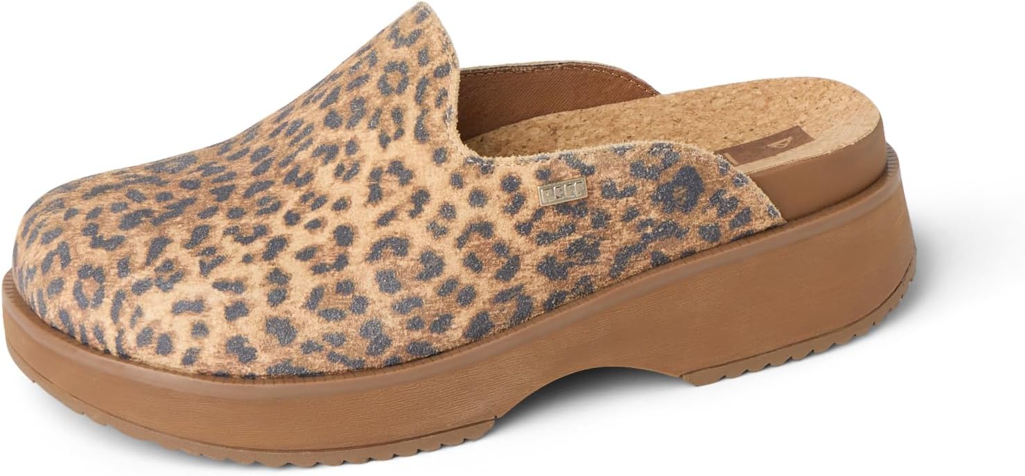 REEF Women's Shoes, Vista Skye Leopard Suede