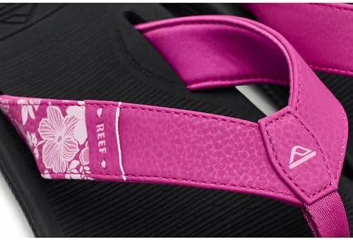 REEF Santa Ana Womens Flip Flop, Arch Support, Water Friendly, Non Marking Outsole Fuchsia RedBlack