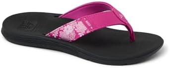 REEF Santa Ana Womens Flip Flop, Arch Support, Water Friendly, Non Marking Outsole Fuchsia RedBlack