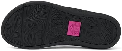 REEF Santa Ana Womens Flip Flop, Arch Support, Water Friendly, Non Marking Outsole Fuchsia RedBlack