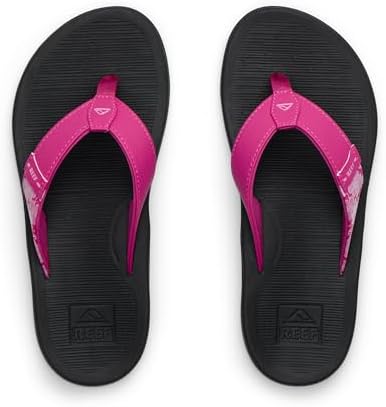 REEF Santa Ana Womens Flip Flop, Arch Support, Water Friendly, Non Marking Outsole Fuchsia RedBlack